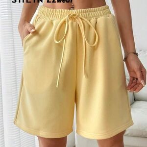 SHEIN Yellow Women's Athletic Shorts